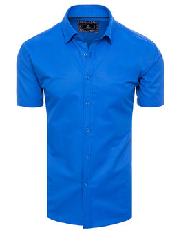 Koszula męska z krótkim rękawem chabrowa Dstreet KX0990-M - Inna marka