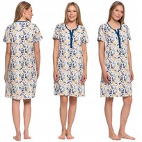 KOSZULA NOCNA DAMSKA BAWEŁNIANA Z KRÓTKIM RĘKAWEM KOMFORTOWA MORAJ XXL PATT 1