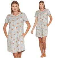 KOSZULA NOCNA DAMSKA MORELLA BAWEŁNIANA KRÓTKI RĘKAW KRÓTKA LETNIA WYGODNA ELEGANCKA KOBIECA PRZED KOLANO L Morella