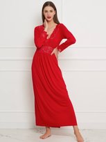 KOSZULA NOCNA MAXI S002 61 - czerwony M OHZUZA