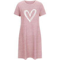 Koszula Nocna Piżama Damska Koszulka Krótki Rękaw Halka Podomka Różowa