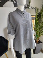 Koszula oversize w paski - czarny One size
