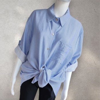 Koszula oversize w paski - niebieski One size - Inna marka