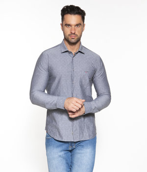 Koszula slim z długim rękawem WINDSOR 47MP GREY-M - Lee Cooper