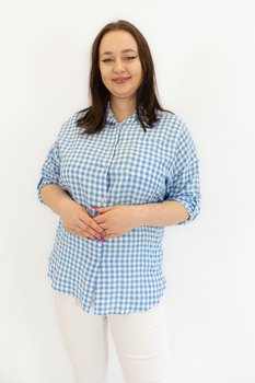 Koszula w Niebieską Kratę Damska UNI - Inna marka