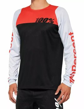 Koszulka 100% R-Core Longsleeve Black Racer Red S - 100%