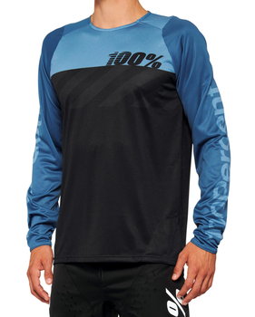 Koszulka 100% R-Core Longsleeve Black Slate Blue S - 100%