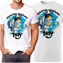 KOSZULKA 2 MĘSKA TSHIRT DLA TATY PREZENT NA DZIEŃ OJCA BLUEY BANDIT XL Inna marka