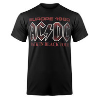 koszulka AC/DC - BACK IN BLACK EUROPE 1980-M Inna marka