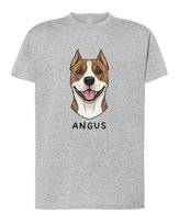 Koszulka Amstaff Personalizowana Pupil Pies Prezent Szara L