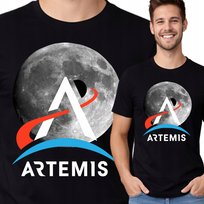 Koszulka Artemis II T-Shirt Artemis 2 Księżyc Moon Nasa XL Czarna P429 JHK