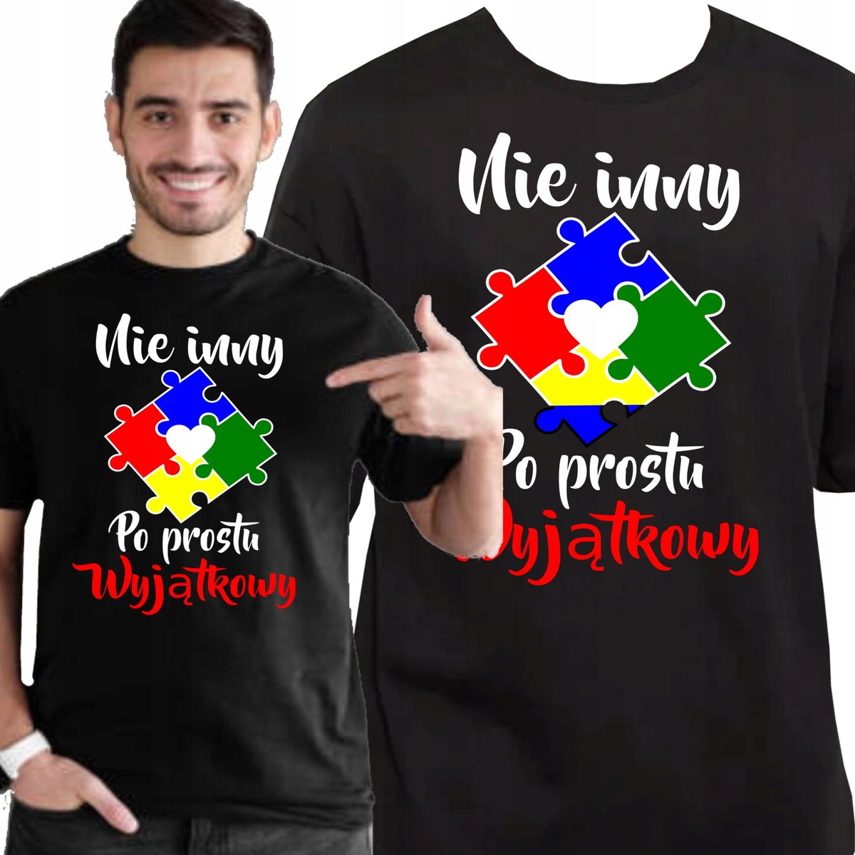 Inny KOSZULKA AUTYZM NIE INNY WYJĄTKOWY DZIEŃ AUTYZMU AUTISM M 3465 CZARNY ...