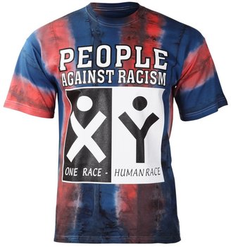 koszulka barwiona PEOPLE AGAINST RACISM niebiesko-czerwona-XL