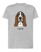 Koszulka Basset Personalizowana Pupil Pies Prezent Szara M