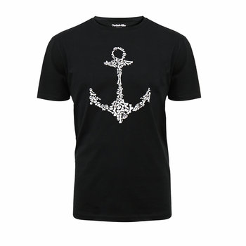 Koszulka bawełniana czarna męska T-shirt kotwica Captain Mike® L - Captain Mike