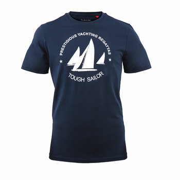 Koszulka bawełniana męska granatowa T-shirt TOUGH SAILOR Captain Mike® rozmiar L - Captain Mike