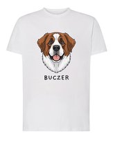 Koszulka Bernardyn Personalizowana Pupil Pies Prezent Biały L