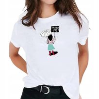 Koszulka Biała Damska PROTESTUJE T-SHIRT Rozmiar XL Protest Strajk Kobiet