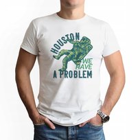 KOSZULKA BIAŁA Męska Dla Fana Kosmosu HUSTON WE HAVE A PROBLEM Wzory - M Inna marka