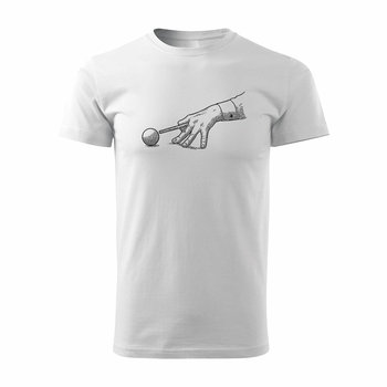 Koszulka bilardzisty bilard bila z bilą snooker z bilardem męska biała REGULAR-L