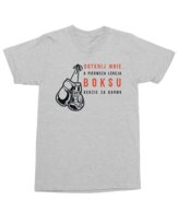 Koszulka Bokserska Dotknij mnie, a pierwsza lekcja Trening Szara L