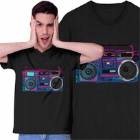 Koszulka Boombox Głośnik Przenośny Retro Rap Muzyka