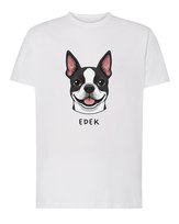 Koszulka Boston Terrier Personalizowana Pupil Pies Biały L