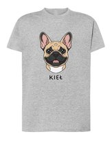 Koszulka Buldog francuski Personalizowana Pupil Pies Szara XL
