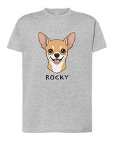 Koszulka Chihuahua Personalizowana Pupil Pies Prezent Szara L