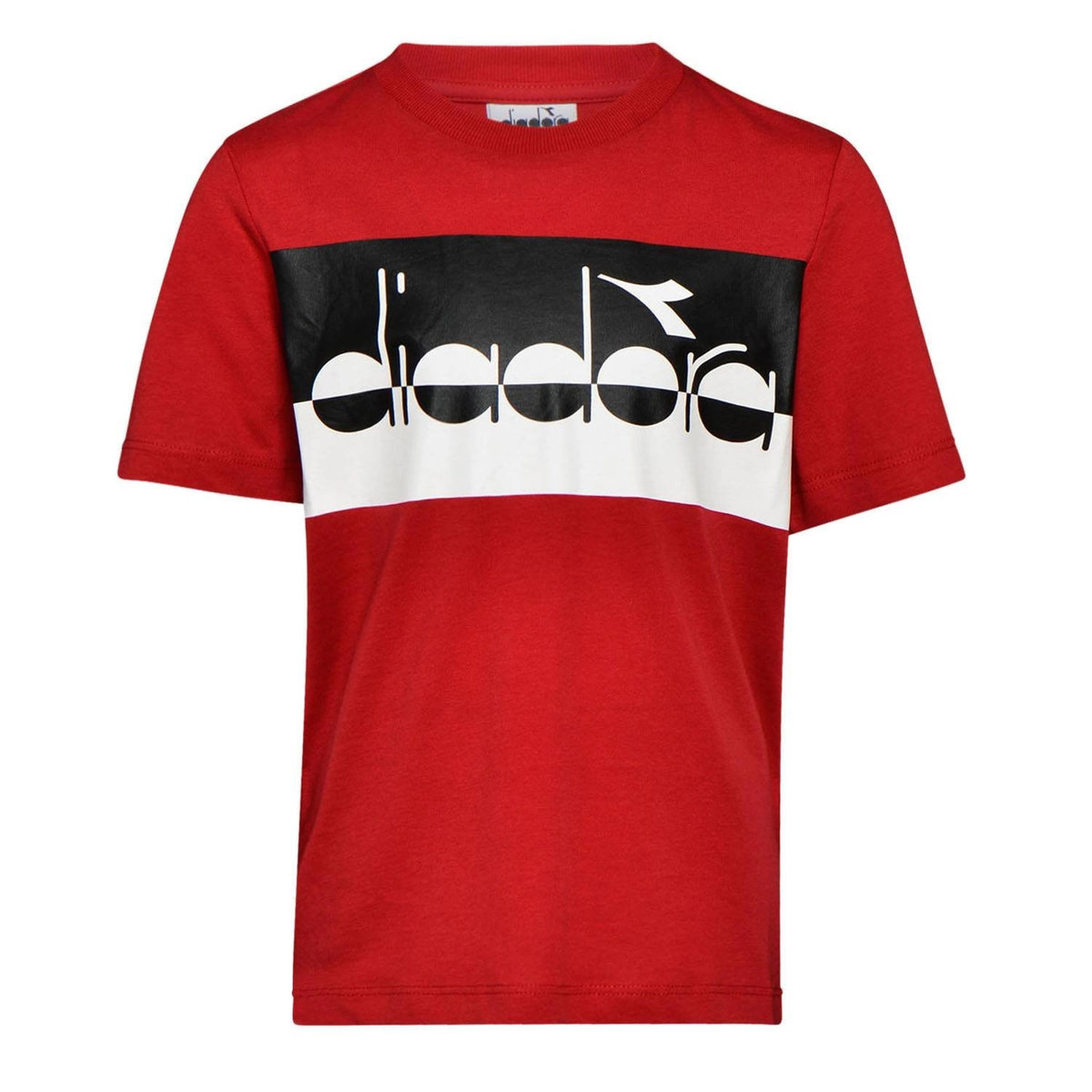 Diadora Camiseta De Algodón 5Palle Offside Para Hombre, Blanco óptico/negro, Mediano