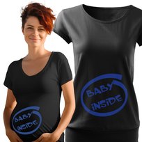 Koszulka ciążowa Baby inside z humorem Dla Kobiety w Ciąży jako PREZENT Meeboo