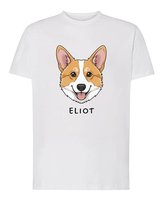 Koszulka Corgi Personalizowana Pupil Pies Prezent Biały M