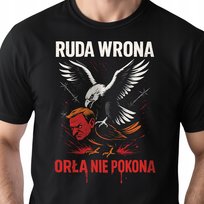 Koszulka czarna męska Ruda Wrona Orła Nie Pokona Tusk patriotyczna r. M Bullz