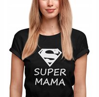KOSZULKA CZARNA NA DZIEŃ MAMY SUPER MAMA PREZENT XL Inna marka