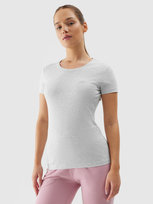 Koszulka Damska 4F Sportowy T-shirt Jasny Szary Slim Fit 4FWSS24TTSHF1161 XL Szary 4F