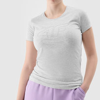Koszulka Damska 4F Szary T-shirt z Dużym Logiem 4F 4FWSS24TTSHF1163 Szary XXL 4F