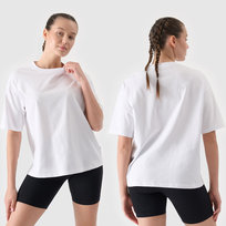 Koszulka Damska 4F T-shirt Oversize Basic Biały 4FRSS24TTSHF2545 XL Biały 4F