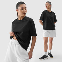 Koszulka Damska 4F T-shirt Oversize Basic Sportowy Czarny 4FRSS24TTSHF2545 M Czarny 4F