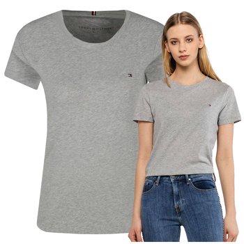 Koszulka Damska Basic Szara T-shirt Sportowa Premium Tommy Hilfiger r.S - Tommy Hilfiger