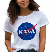 KOSZULKA DAMSKA BIAŁA Bawełniana Dla Fana Kosmosu NASA Wzory - S Inna marka