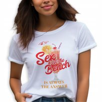 KOSZULKA DAMSKA BIAŁA Na Prezent Letnie Drinki SEX ON THE BEACH Wzory - L