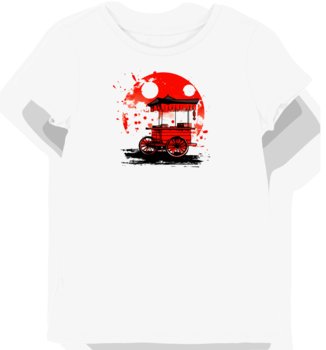 Koszulka damska biała z nadrukiem festiwalowego wozu S - KozakNadruki