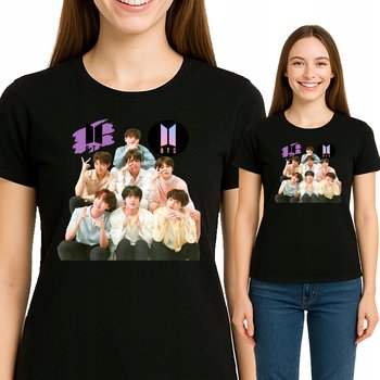 Koszulka DAMSKA BTS Zespół KPOP Dla Fanki Jakość Premium L 3539 CZARNY - FRUIT OF THE LOOM