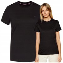 Koszulka Damska Czarna Tommy Hilfiger Bawełniana Elegancka na sportowo r.L