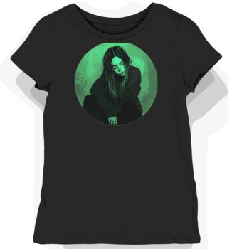 Koszulka damska czarna z motywem Billie Eilish S - KozakNadruki