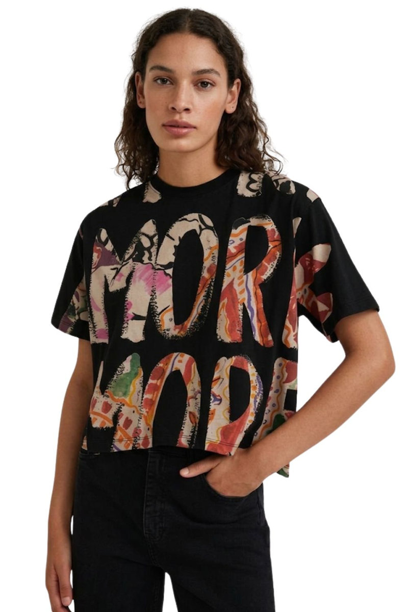 DESIGUAL Koszulka damska Desigual Camelia czarna -XL