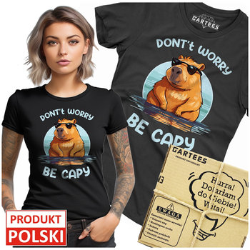 Koszulka Damska Don'T Worry Be Capy Capybara Kapibara  Tshirt Nadruk Capy - Gartees