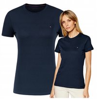 Koszulka Damska Granatowa Tommy Hilfiger Bawełniana Elegancka Ładna r.S