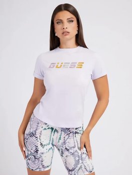 Koszulka damska Guess Active t-shirt fioletowy luźny-M - GUESS