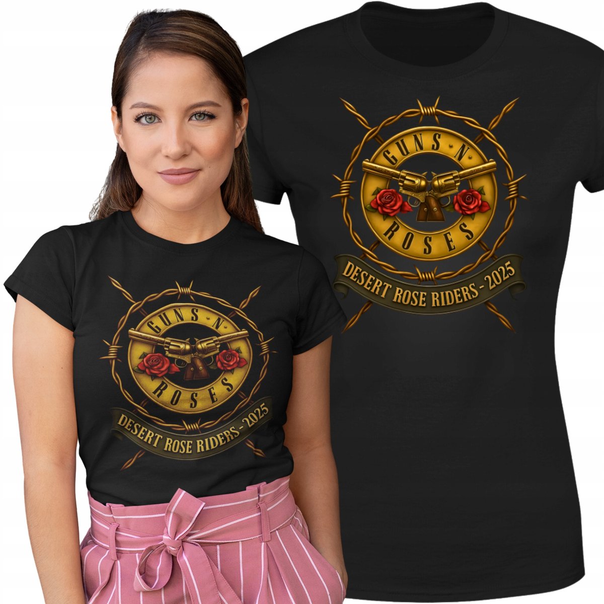 Koszulka damska Guns N' Roses Desert Rose Riders na koncert Warsaw 2025 ...